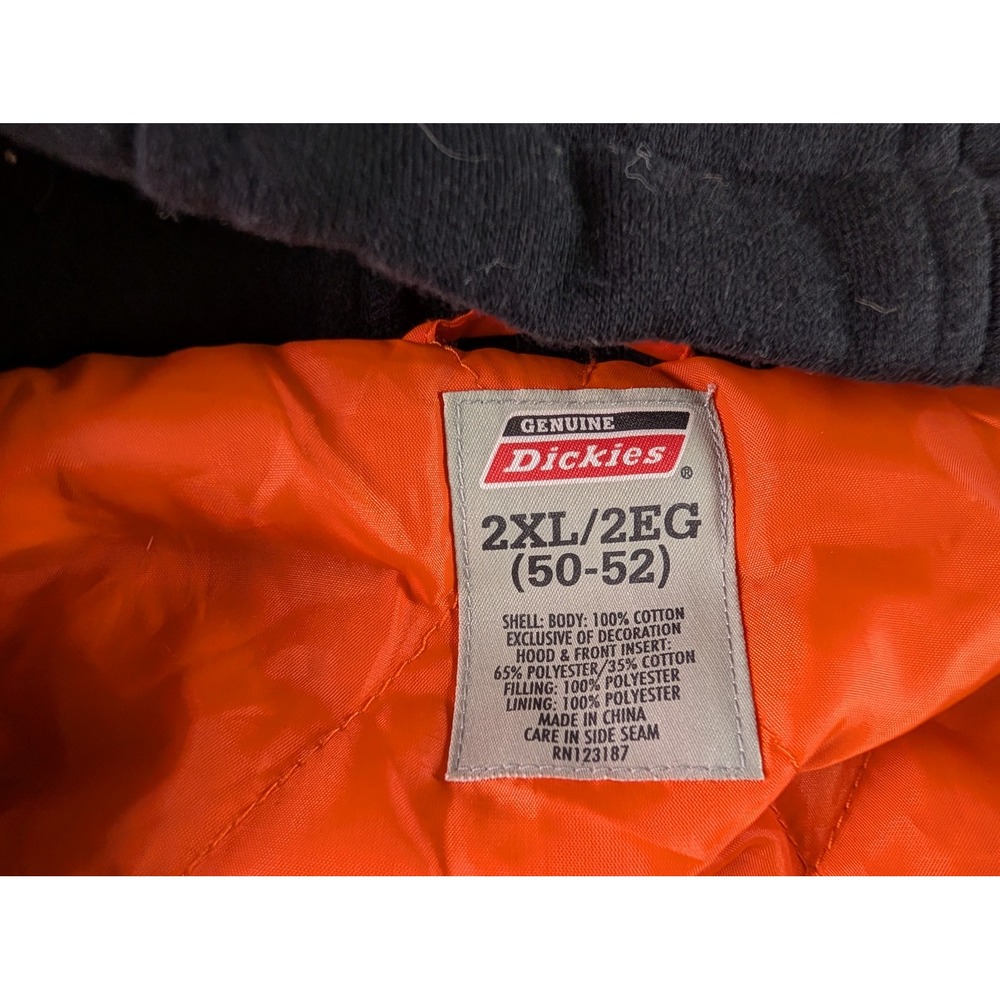 Dickies Mens Camo Hooded Shirt Jacket 2XL Quilted Lining Canvas Workwear Coat - Picture 2 of 12